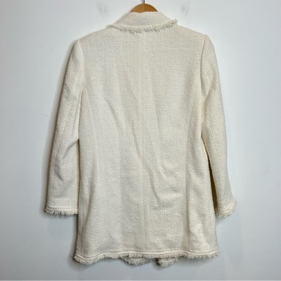 Zara Boucle Cream Blazer Jacket Pearl Buttons - Picture 10 of 10